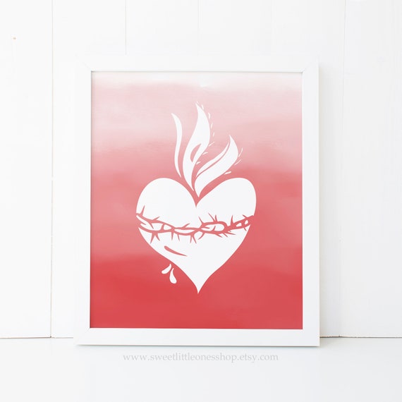 Set of 3 Sacred Heart of Jesus Immaculate Heart of Mary Chaste Heart of St Joseph Printable Wall Art Catholic Home Decor Catholic Printables