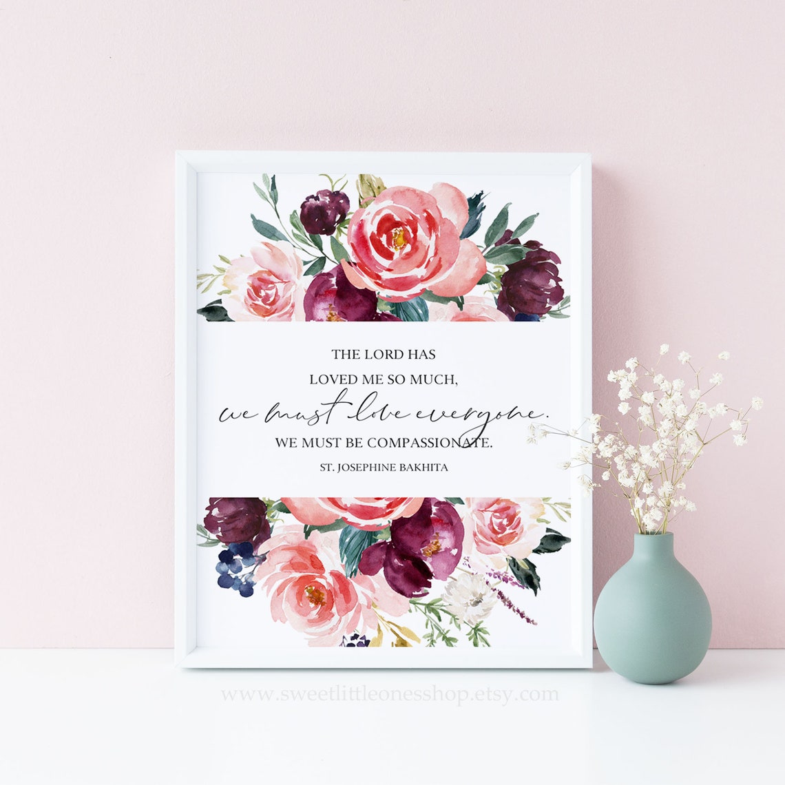 St Josephine Bakhita Quote Printable Wall Art Catholic Print Etsy