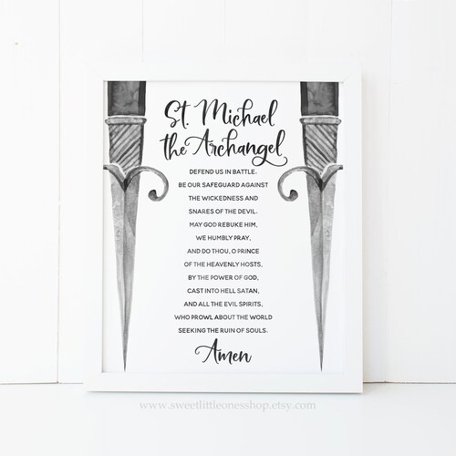 St Michael the Archangel Prayer Printable Wall Art St Michael Etsy
