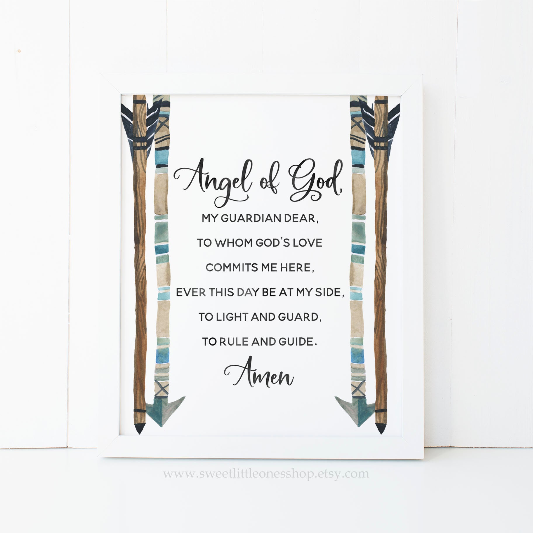 Guardian Angel Prayer Printable Wall Art Angel of God Prayer Etsy