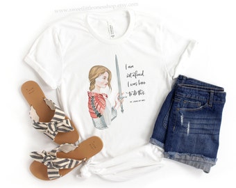 St Joan of Arc Catholic T-Shirt Not Afraid Born to Do This Quote Tee Catholic Teen TShirt Confirmation Gift St Joan of Arc Tshirt Joan Arc