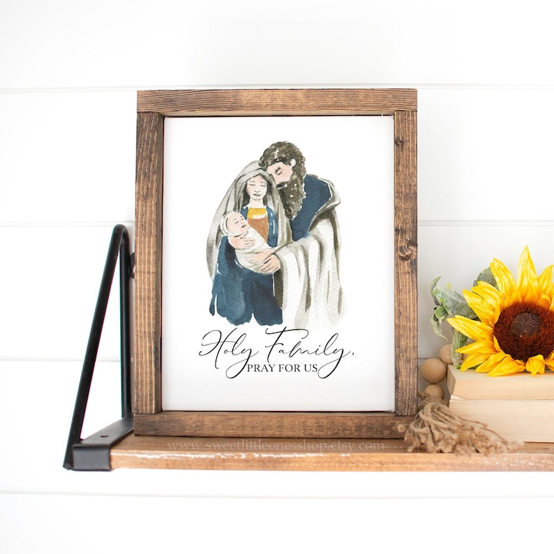 Holy family pray for us printable wall art holy family etsy