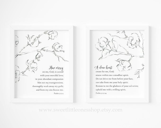 Psalm 51 Printable Wall Art A Clean Heart Create for Me God Printable ...
