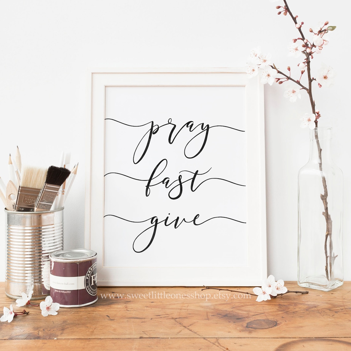 Pray Fast Give Printable Wall Art Catholic Lent Print Pray | Etsy