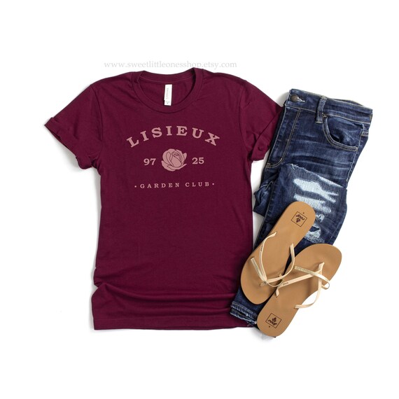 SAINT CLUB St Thérèse of Lisieux Garden Club Catholic Apparel Catholic Womens Tee Catholic Confirmation Gift St Therese Lisieux Tshirt Tee