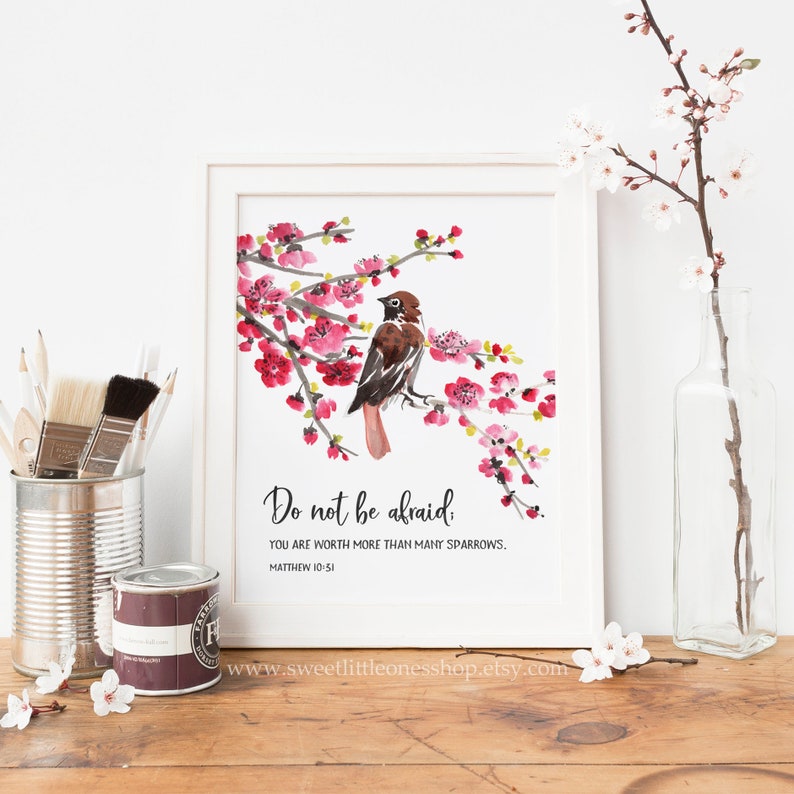 8x10 5x7 You Are Worth More Than Many Sparrows Print Matthew - Etsy