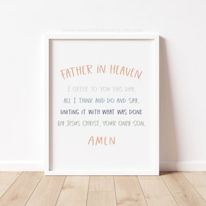 8x10, 5x7 SURF & SAND Kids Morning Offering Prayer Print Morning Offering Prayer Print Morning Offering for Kids Print Morning Prayer Art