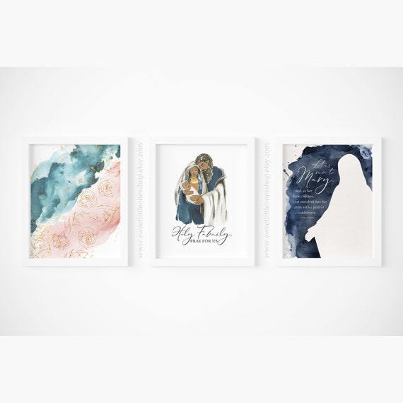 Marian Set of 3 Printables Holy Family Print Our Lady of | Etsy