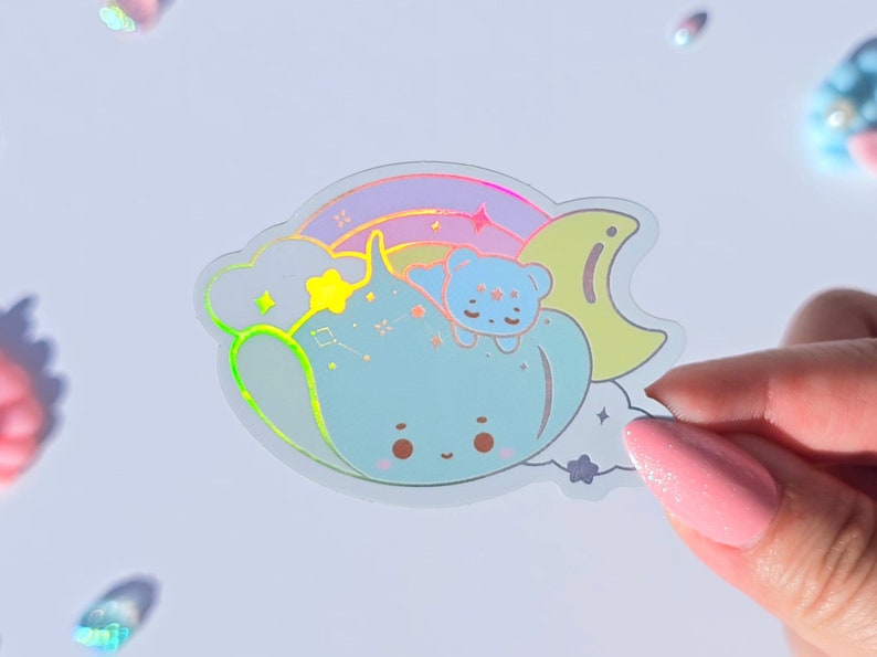 Pico & Ocean Friends Holographic Rainbow Iridescent Silver Die Cut ...