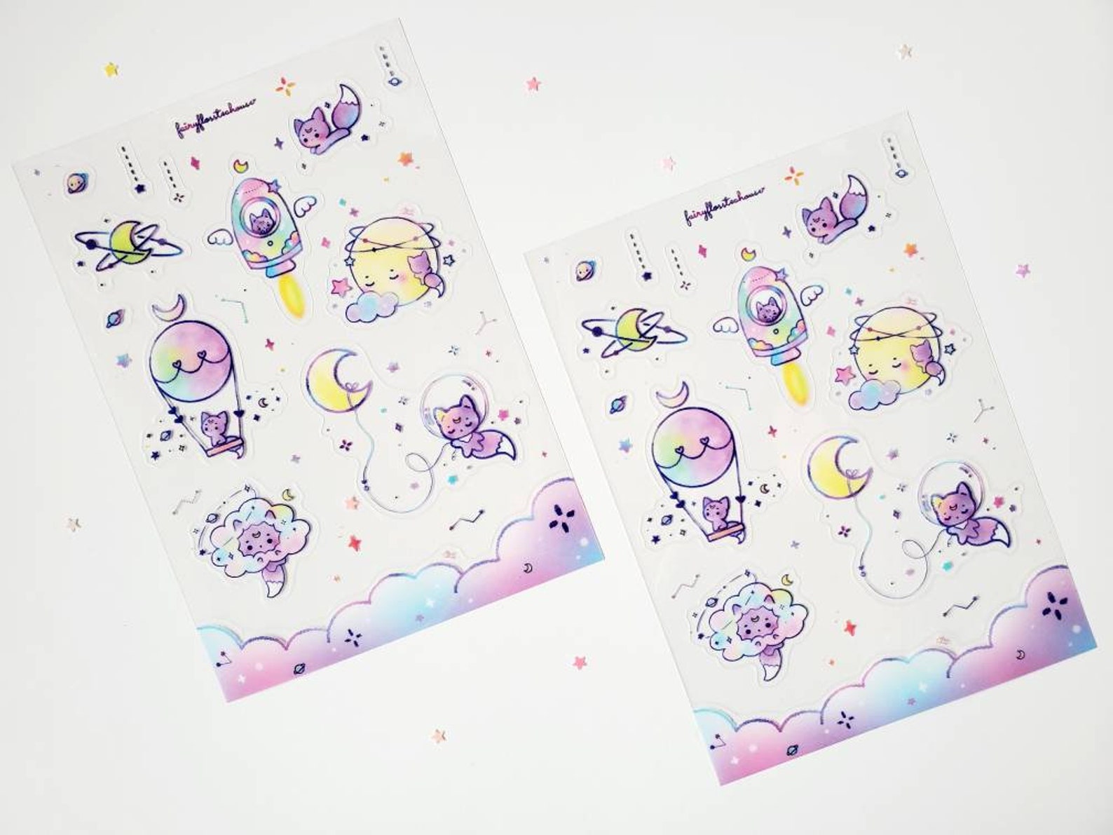 Pico in Space Sticker Sheet | Cute Starry Sticker Sheet | Cute Blue ...