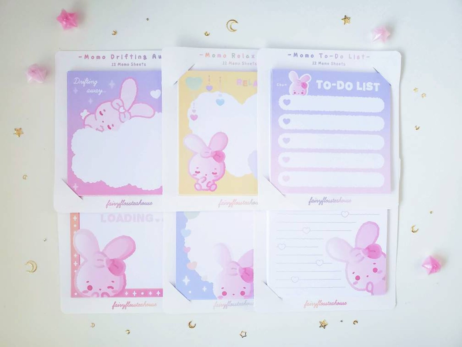 Momo Bunny 12 Memo Sheets 120gsm Thick Paper Cute Bunny Etsy