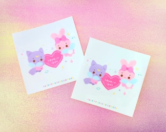Fuwa & Momo Love You Sticker Sheet | Valentines Day | Anniversary | Couples Sticker | I Love You | Angelic Animal Babies | Kawaii Angel