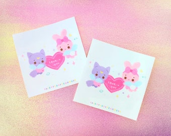 Fuwa & Momo Love You Sticker Sheet | Valentines Day | Anniversary | Couples Sticker | I Love You | Angelic Animal Babies | Kawaii Angel