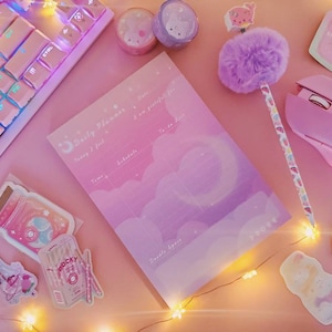 A5 Daily Planner | Dreamy Daily Planner | Pink Daily Planner | Pretty Daily Planner Pad | Daily Student Planner | Kawaii Princess Memo