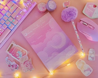 A5 Daily Planner | Dreamy Daily Planner | Pink Daily Planner | Pretty Daily Planner Pad | Daily Student Planner | Kawaii Princess Memo