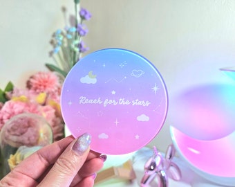 Dreamy Gradient Aesthetic Celestial Acrylic Coaster | Purple Pink Sunset Coaster | Galactic Kawaii Gamer Girl Coaster | Aesthetic Coasters