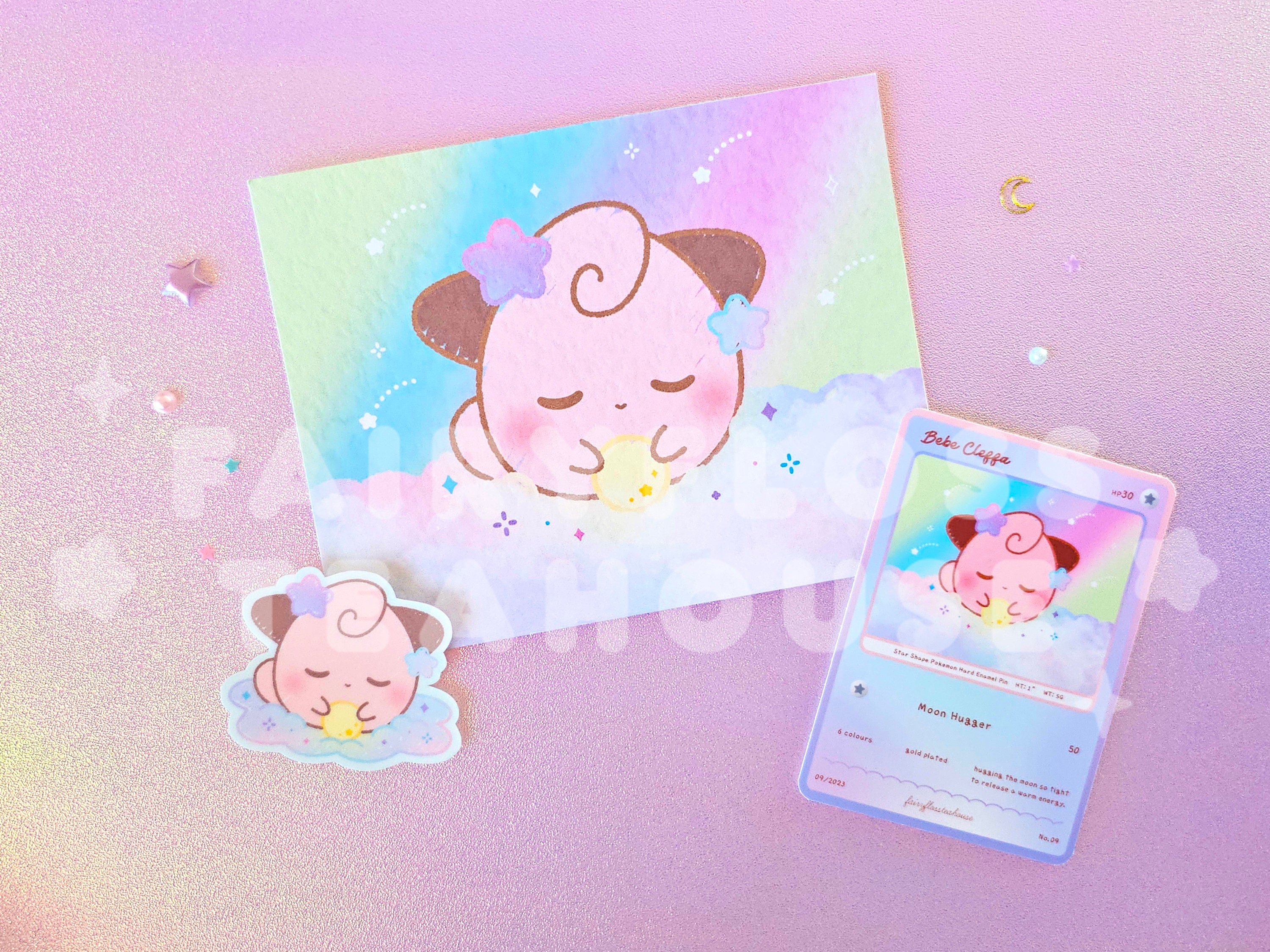 Celestial Dreamy Sleepy Cleffa on Cloud Sticker | Sleepy Poke Bebes ...