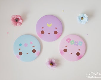 Kawaii Pastell Taschenspiegel In Einem Weichen Markenbeutel | Glatt Matt Taschenspiegel | Süßer Tierspiegel für Mädchen | Niedliche Geschenkidee für Mädchen