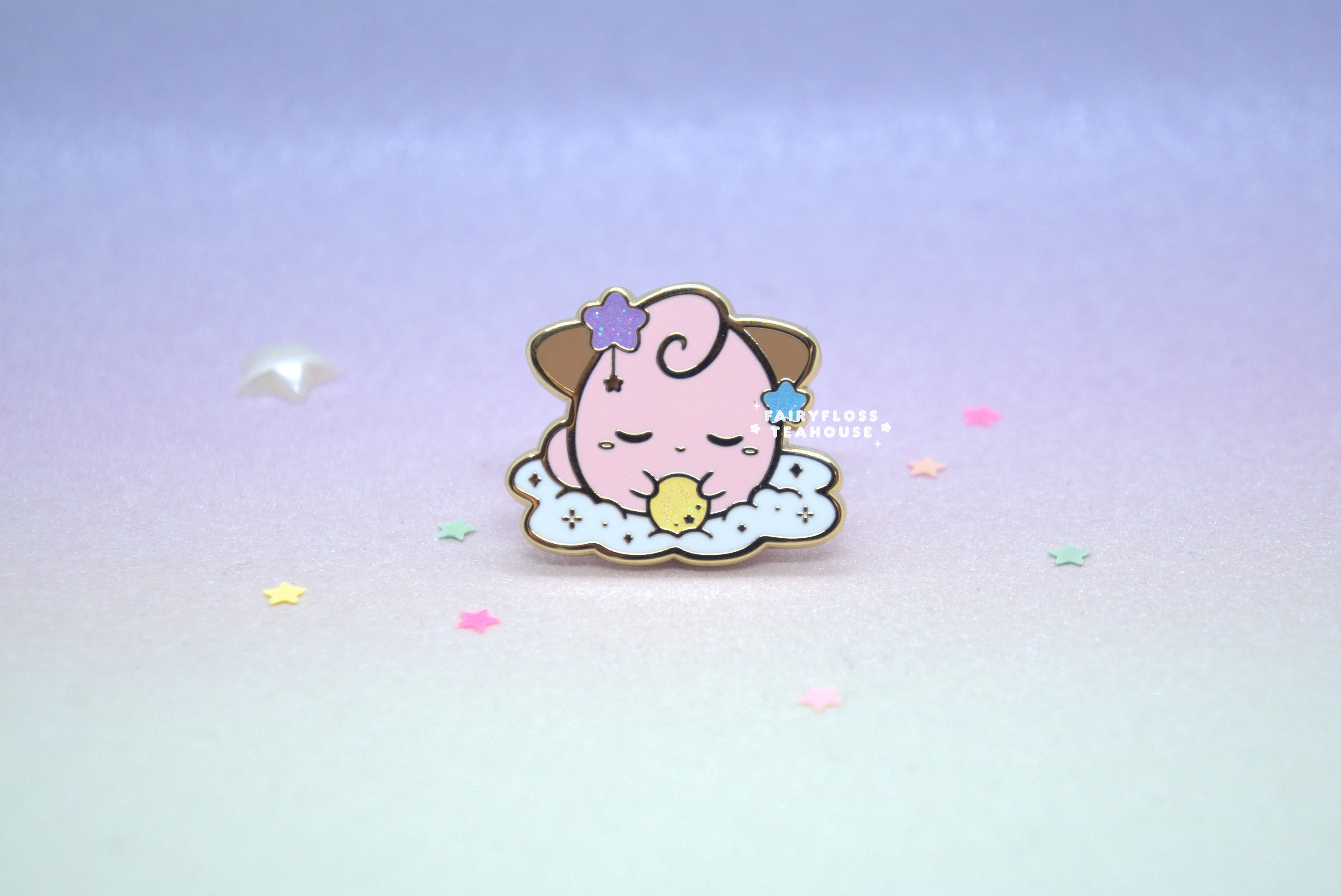 Celestial Dreamy Sleepy Cleffa on Cloud Sticker | Sleepy Poke Bebes ...
