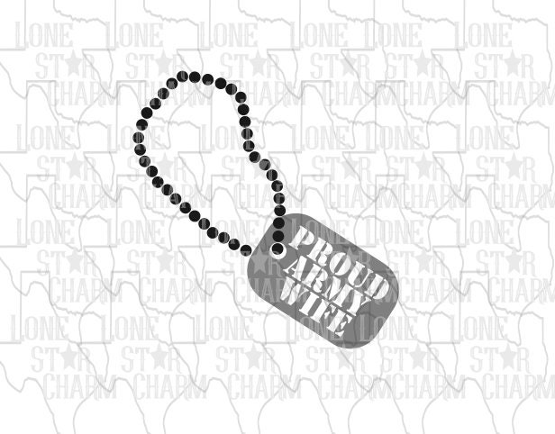 Proud Army Wife Dog Tag SVG | Etsy