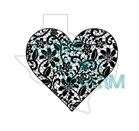 Download Floral Lace Heart Svg Etsy