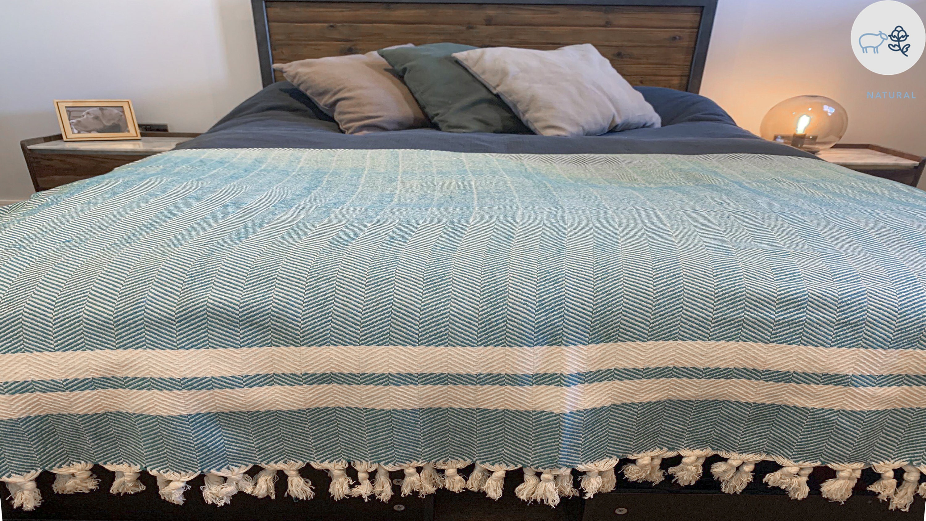 Turquoise Large BLANKET THROW BEDSPREAD Etsy