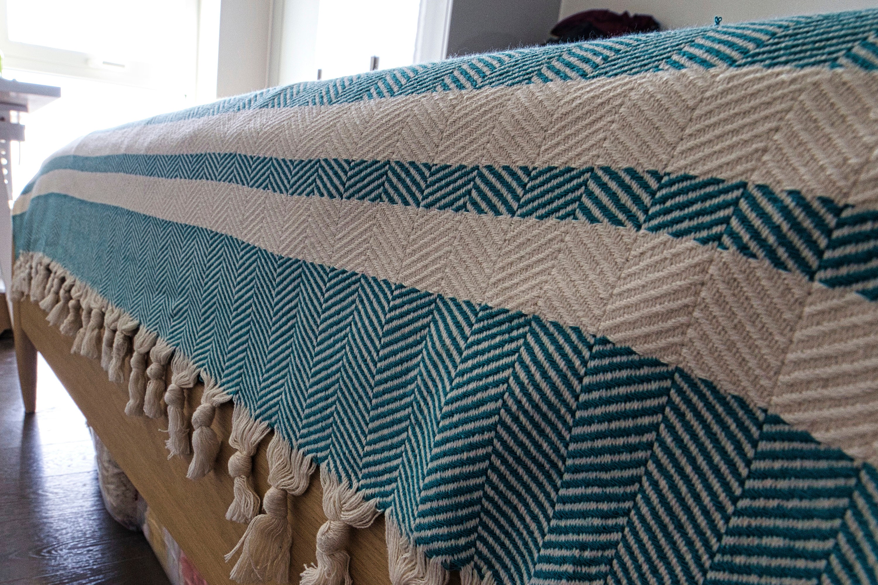Turquoise Large BLANKET THROW BEDSPREAD Etsy