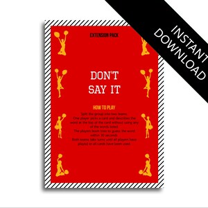 Don&#39;t Say It Cheerleader Themed Extension Pack Banned Words Taboo Hen Party Game bachelorette game bachelorette party hen party game hen nig