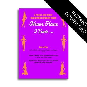 Never Have I Ever Bunny Girl Themed Hen Party Game Drinking Game bachelorette game bachelorette party hen party game hen night game instant