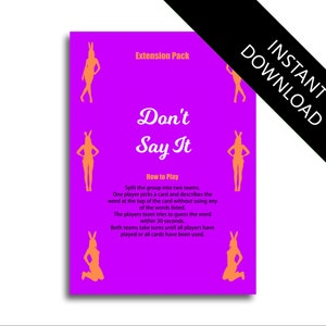 Don&#39;t Say It Bunny Girl Themed Extension Pack Banned Words Taboo Hen Party Game bachelorette game bachelorette party hen party game hen nigh