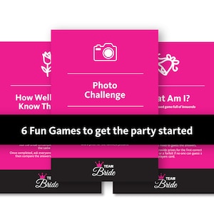 6 Bachelorette Party Games - Hen Night game, Instant Download, printable hen party games, hen do games, Bachelorette Party, Bridal Shower