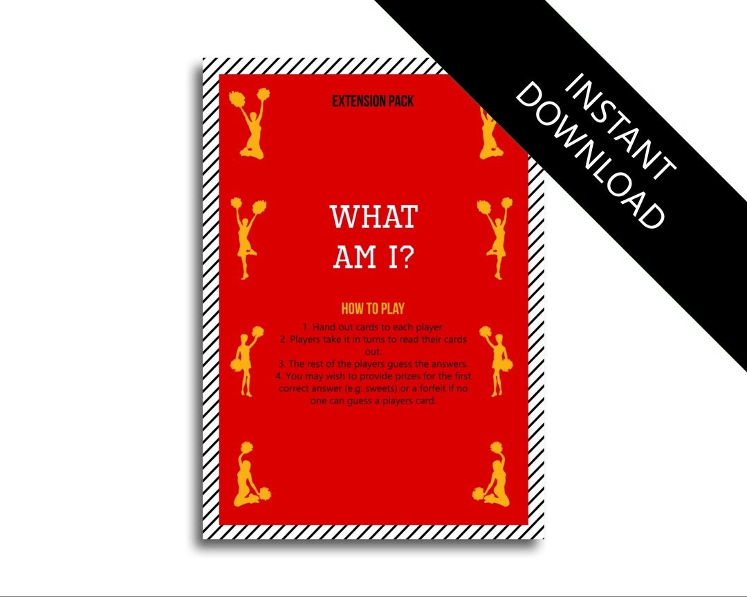 What Am I Cheerleader Themed Extension Pack Riddle Based Etsy