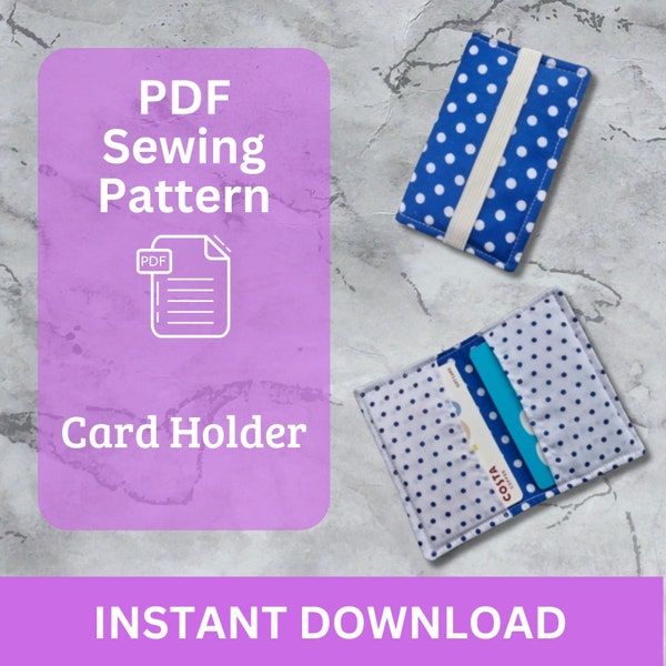 Card Holder Sewing Pattern. Instant Download PDF Pattern. Beginner Friendly. Easy to Sew Gift. Written Pattern. Compact Fabric Card Holder.