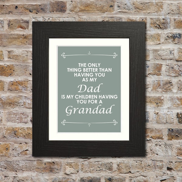 My Children's Grandad Print - Father's Day Gift for Grandad, Fathers Day Present for Grandad, Gift for dad gift, Fathers Day Gift, Wall Art