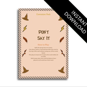 Don&#39;t Say It Witches and Wizards Themed Extension Pack Banned Words Taboo Hen Party Game bachelorette game bachelorette party hen party game
