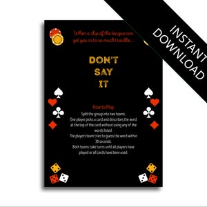 Don't Say It Las Vegas Casino Parole vietate a tema Tabù Gioco di addio al nubilato Gioco di addio al nubilato Addio al nubilato Gioco di addio al nubilato Gioco di addio al nubilato