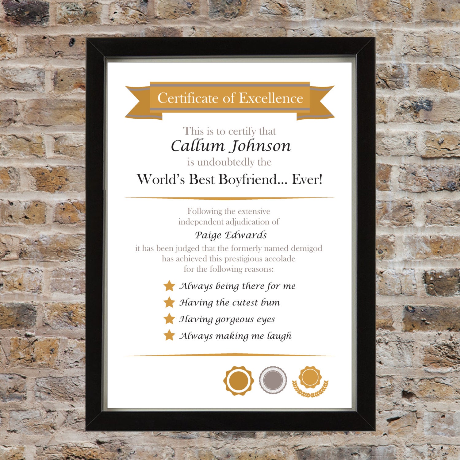 Editable Best Boyfriend Certificate Instant Download - Boyfriend gift  Birthday card for boyfriend Boyfriend Card fun valentines gift Within Boyfriend Report Card Template