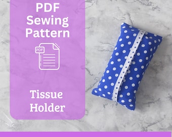 Wzór do szycia uchwytu na chusteczki. Wzór PDF do natychmiastowego pobrania. Przyjazny dla początkujących. Łatwy do uszycia prezent. Wzór pisemny. Kieszonkowe etui na chusteczki.