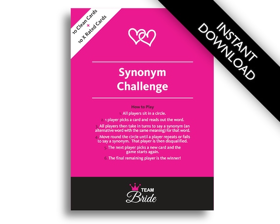 Hen Party Synonym Challenge Jeu de synonymes pour adultes Jeux de