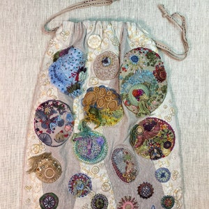 Herunterladbare PDF-Dateien für DIY Drawstring Bag, enthält Muster, Vorlagen, umfangreiche Anweisungen mit Hyperlinks und Fotografien