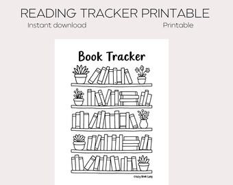 Rastreador de lectura imprimible, rastreador de libros, registro de estantería para colorear, rastreador de bullet journal, desafío de lectura de 75 libros, rastreador de lectura digital