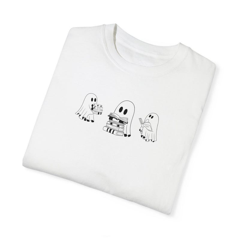 Ghost Reading Shirt, Book Halloween Shirt, Librarian Shirt, Book Lover Tshirt, Reading Shirt, Teacher Shirt, Halloween, Comfort Colors® image 2