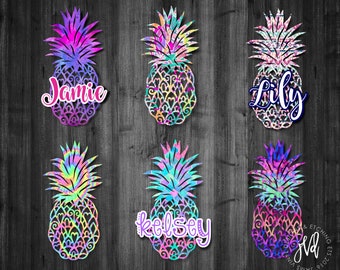 Pineapple Decal| Pineapple Name Decal| Car Window Decal| Tumbler Decal| Pineapple| Name Decal| Vinyl Decal