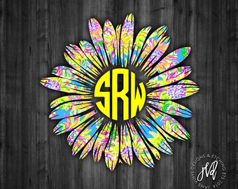 Monogram Daisy Decal| Monogram Decal| Daisy Flower Decal| Daisy Car Window Decal| Monogram Car Window Decal| Vinyl Decal| Monogram Tumbler