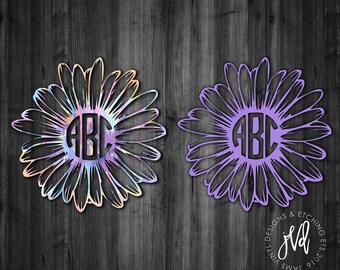 Monogram Daisy Decal| Monogram Decal| Daisy Flower Decal| Daisy Car Window Decal| Monogram Car Window Decal| Vinyl Decal| Monogram Tumbler