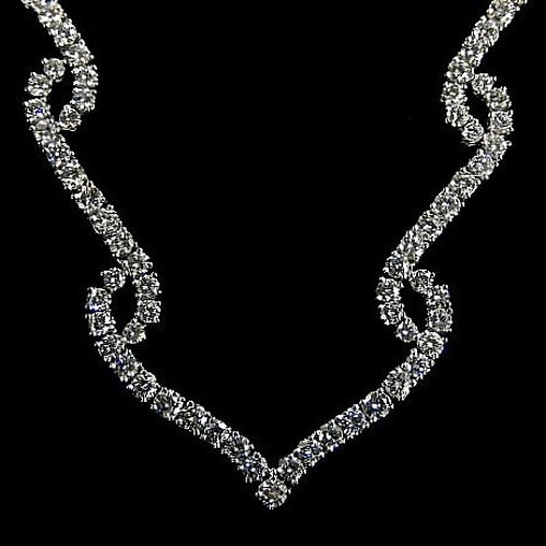 Antique Edwardian Drop Shaped Diamond Necklace - Etsy