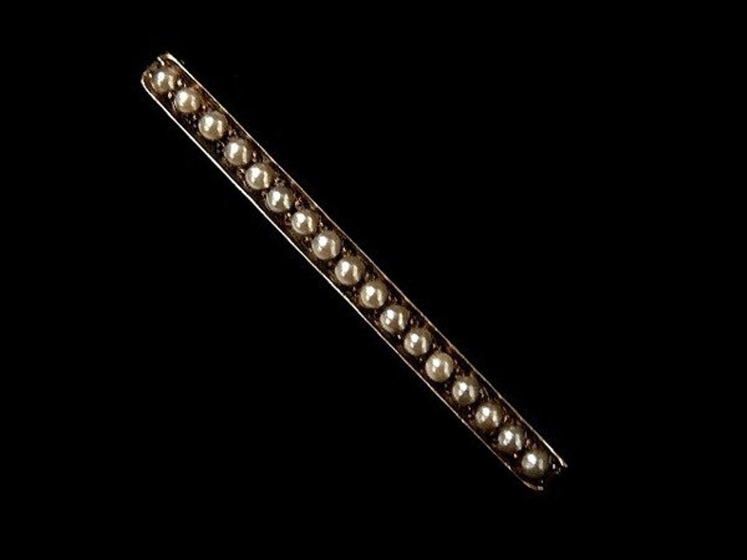 Antique Seed Pearl Starburst Brooch, Victorian Estate Jewelry