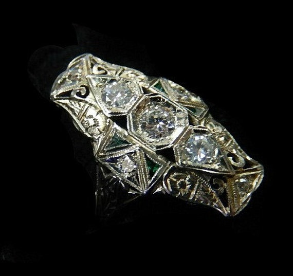 ANTIQUE DIAMOND RING 3802B034d - image 2