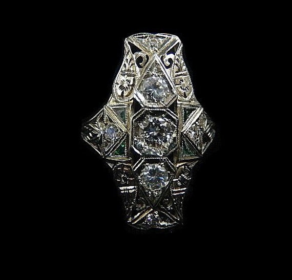 ANTIQUE DIAMOND RING 3802B034d - image 1