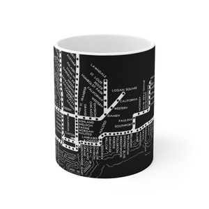 Mapa vintage del tren elevado del metro de Chicago
